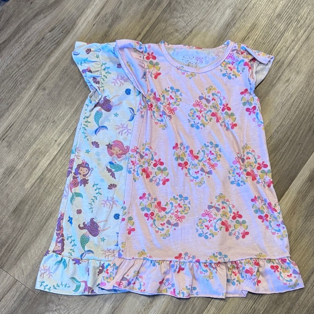 Girls' Floral and Mermaid Nightgown Set